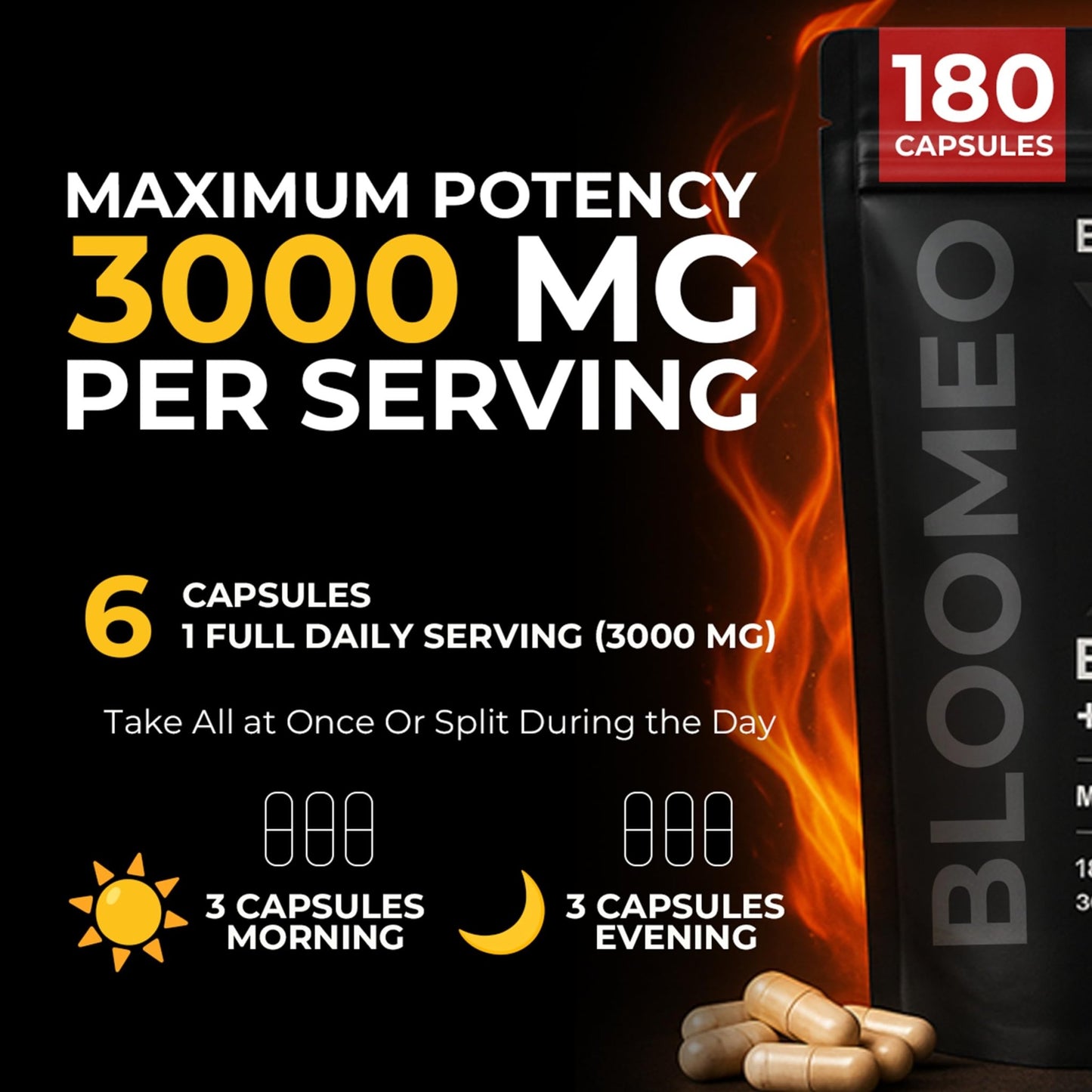 Bloomeo Beef Organ Supplement for Men | 100% Grass Fed Beef Liver Capsules with Bull Testicle, Prostate, Bone Marrow & More X: Ancestral Superfoods for Vital Energy, Immunity & Men’s Health, 180 ct - dailyvitalstore