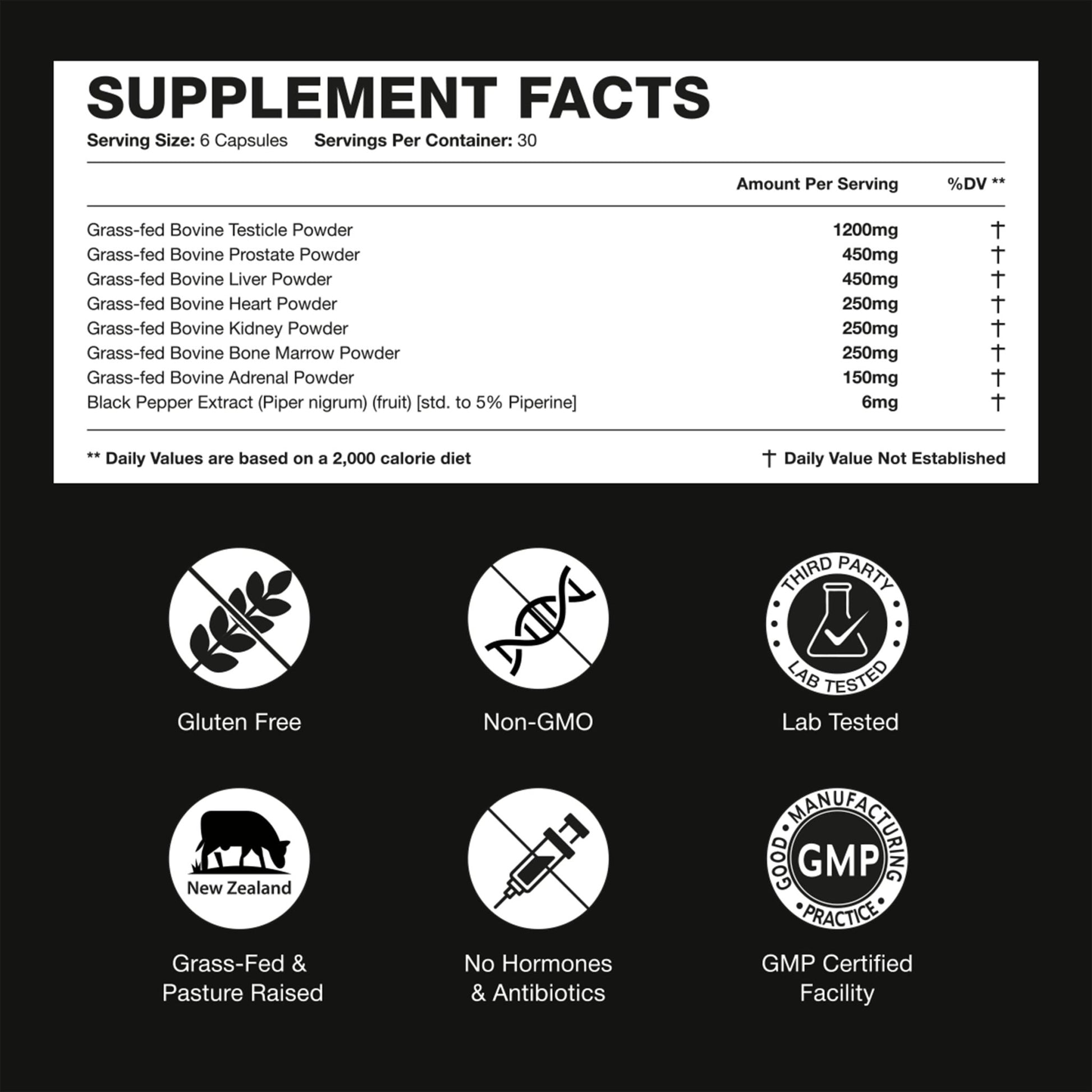 Bloomeo Beef Organ Supplement for Men | 100% Grass Fed Beef Liver Capsules with Bull Testicle, Prostate, Bone Marrow & More X: Ancestral Superfoods for Vital Energy, Immunity & Men’s Health, 180 ct - dailyvitalstore