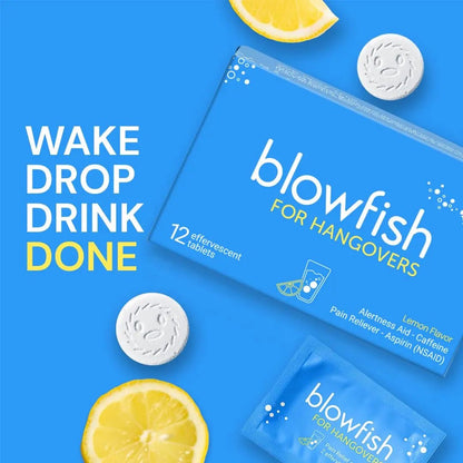 Blowfish for Hangovers - Fast Hangover Relief in 15 Minutes | FDA-Recognized Formulation | Headache Relief, Energy, and Hydration in One Step - dailyvitalstore