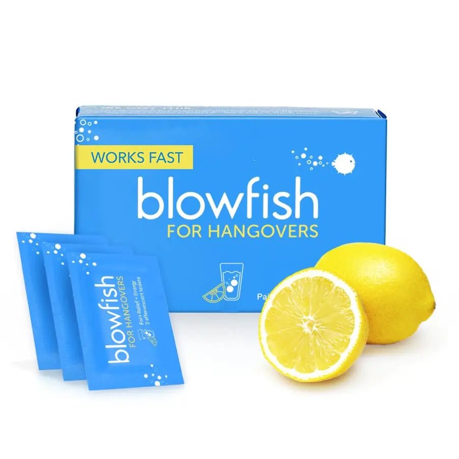 Blowfish for Hangovers - Fast Hangover Relief in 15 Minutes | FDA-Recognized Formulation | Headache Relief, Energy, and Hydration in One Step - dailyvitalstore