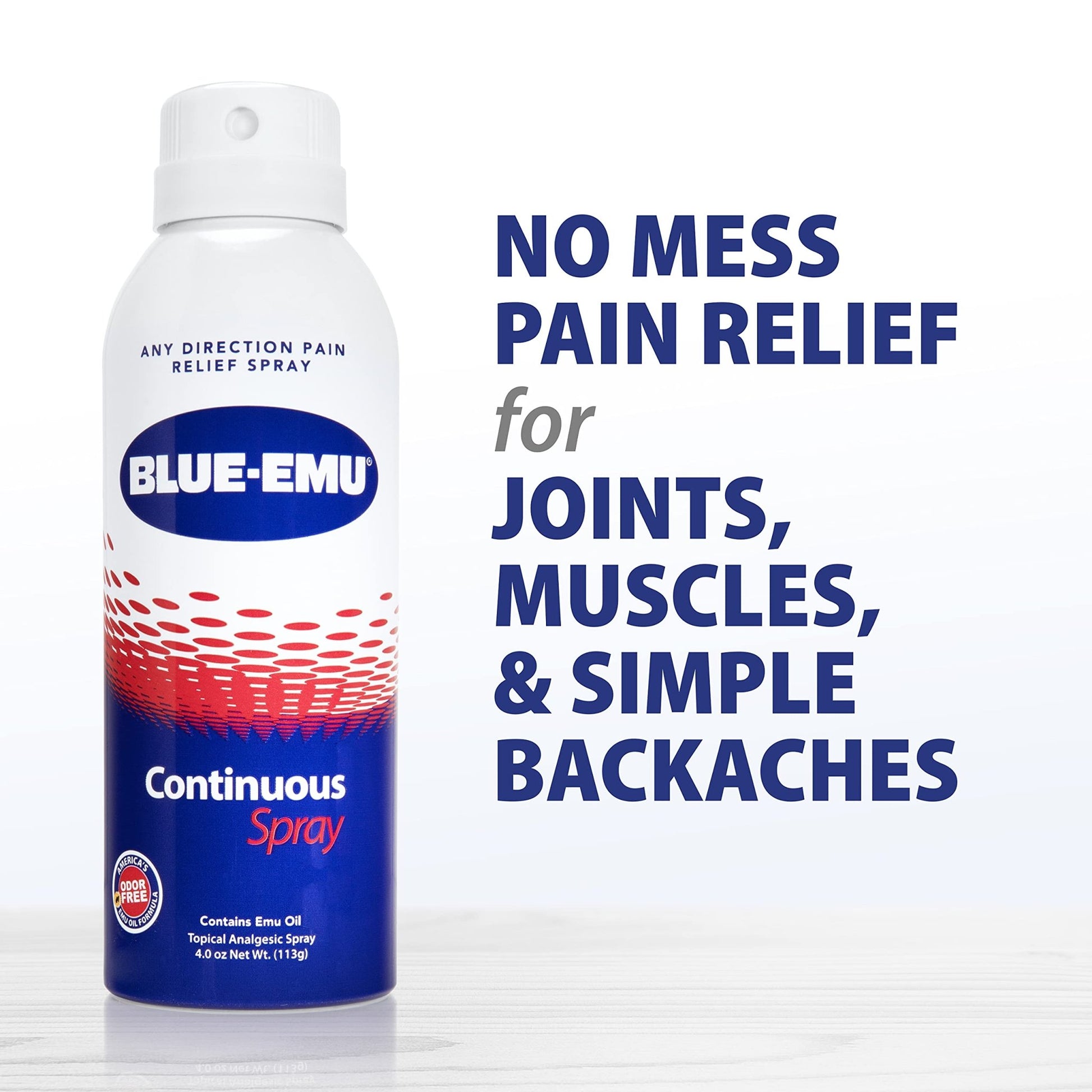 Blue-Emu Continuous Pain Relief Spray for Fast-Acting Joint & Muscle Relief, 4 Oz, 1 Pack - dailyvitalstore