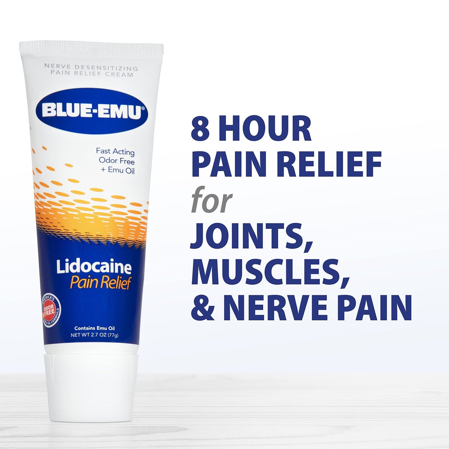 BLUE-EMU Lidocaine Pain Relief Cream for Fast, Numbing Relief, 2.7 Oz, 1 Pack - dailyvitalstore
