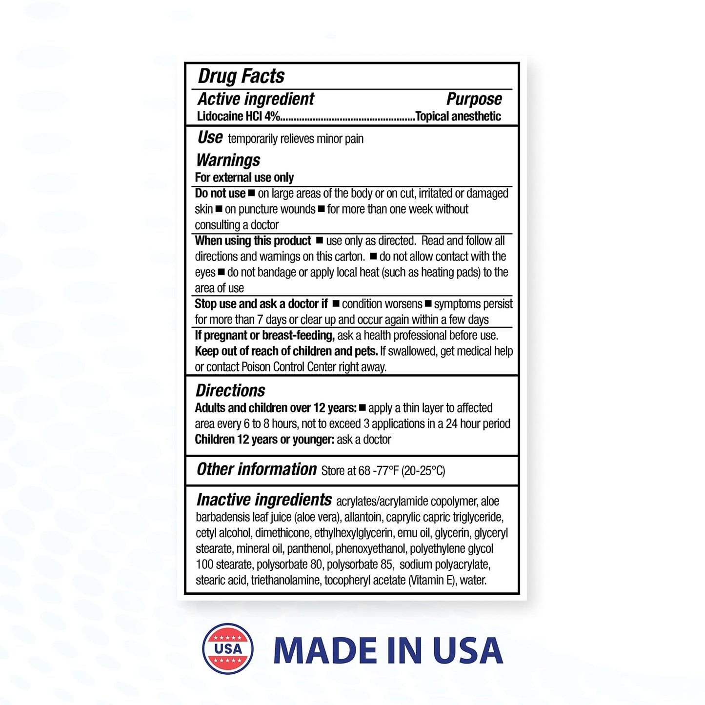 BLUE-EMU Lidocaine Pain Relief Cream for Fast, Numbing Relief, 2.7 Oz, 1 Pack - dailyvitalstore