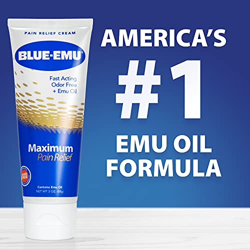 BLUE-EMU Maximum Pain Relief Cream for Arthritis, Muscle, & Joint Aches, 3 Oz, 1 Pack - dailyvitalstore