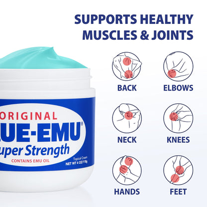 Blue-Emu Original Super Strength Cream, Soothing Muscle & Joint Support, 4 Oz - dailyvitalstore