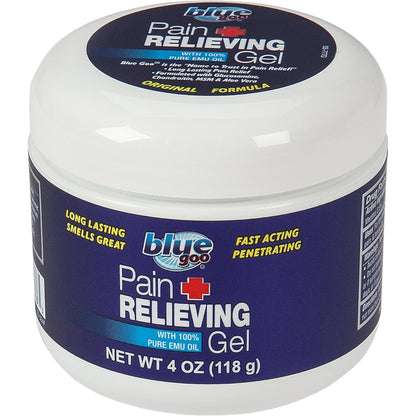 Blue Goo Pain Relieving Gel – Relief for Back, Neck, Muscle and Joint Pain, Fast-Acting Cooling and Soothing Relief with 100% Pure Emu Oil, 4 oz (1 Pack) - dailyvitalstore