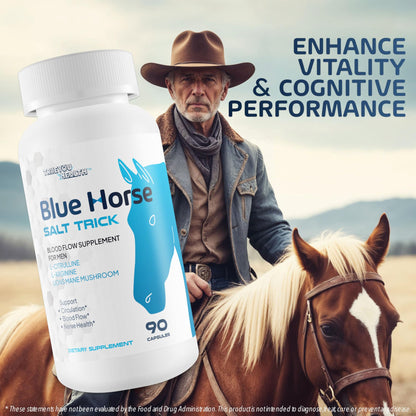 Blue Horse Salt Trick - Our Best Blood Flow Supplement for Men - Our Best Circulation Supplement - Male Circulation Supplements Nitric Oxide Vasodilator to Improve Blood Flow 7 Blue Salt Trick for Men - dailyvitalstore