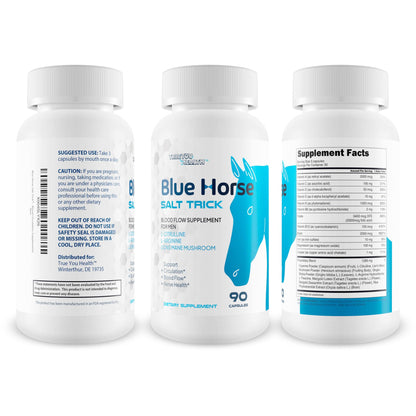Blue Horse Salt Trick - Our Best Blood Flow Supplement for Men - Our Best Circulation Supplement - Male Circulation Supplements Nitric Oxide Vasodilator to Improve Blood Flow 7 Blue Salt Trick for Men - dailyvitalstore