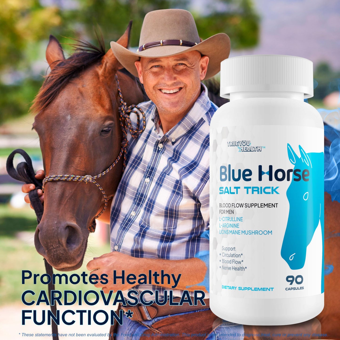 Blue Horse Salt Trick - Our Best Blood Flow Supplement for Men - Our Best Circulation Supplement - Male Circulation Supplements Nitric Oxide Vasodilator to Improve Blood Flow 7 Blue Salt Trick for Men - dailyvitalstore