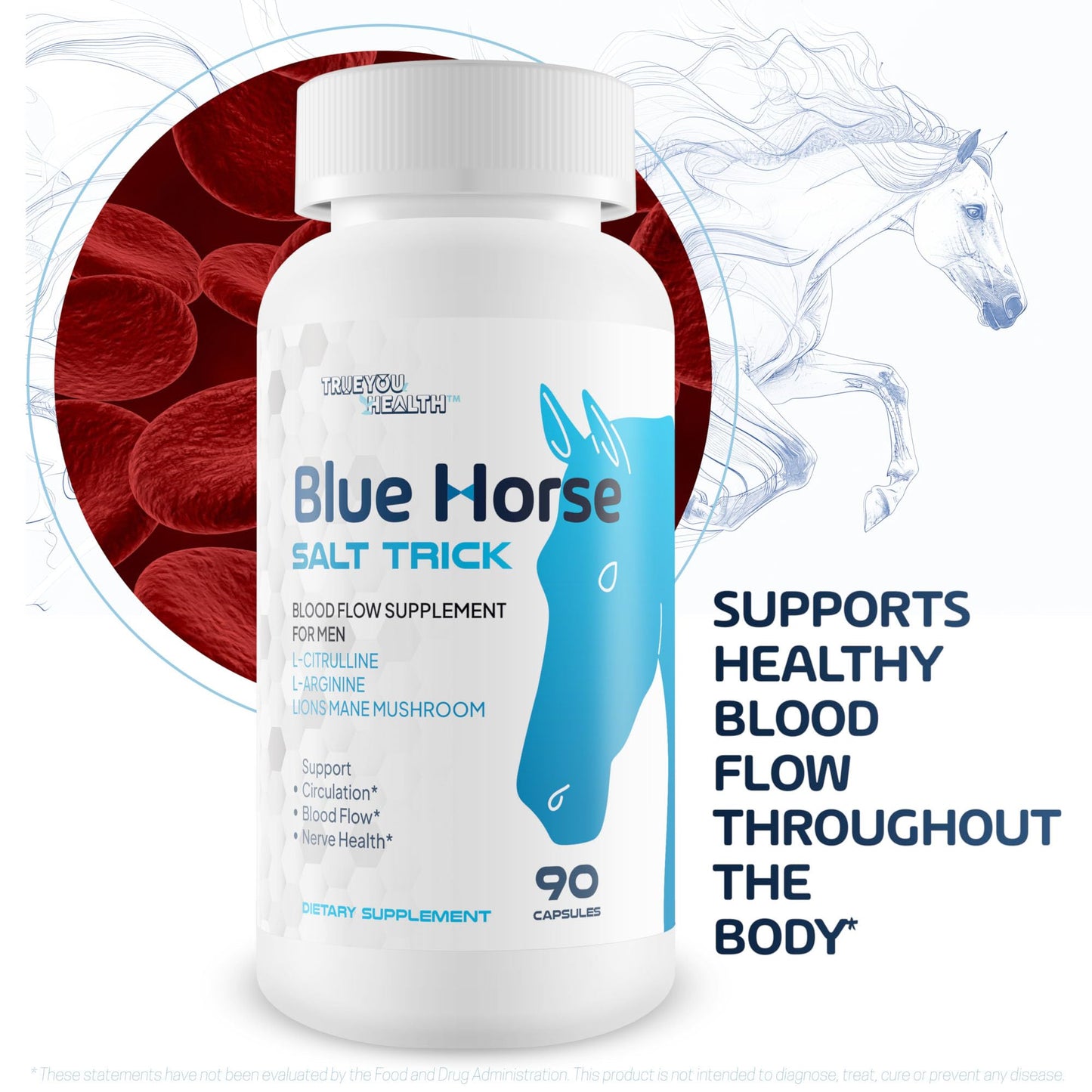Blue Horse Salt Trick - Our Best Blood Flow Supplement for Men - Our Best Circulation Supplement - Male Circulation Supplements Nitric Oxide Vasodilator to Improve Blood Flow 7 Blue Salt Trick for Men - dailyvitalstore