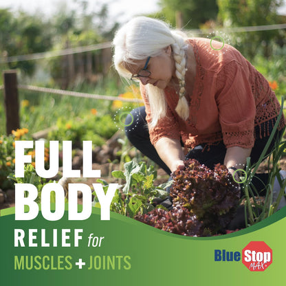 Blue Stop Max Massage Gel for Body Aches, 16 oz Pump Bottle; 3 in 1 Product Relieves Body Aches, Supports Joints and Nourishes The Skin - dailyvitalstore