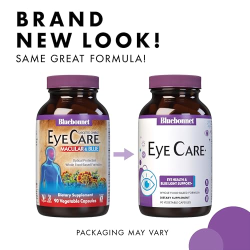 Bluebonnet Nutrition Eye Care Macular & Blue, Eye Health & Blue Light Support*, Vegan, Kosher-Certified, Gluten-Free, Dairy-Free, 60 Vegetable Capsules, 30 Servings - dailyvitalstore