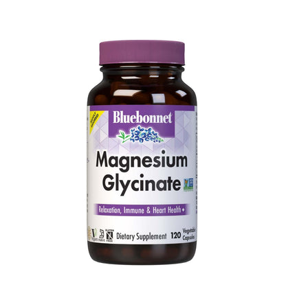 Bluebonnet Nutrition Magnesium Glycinate 400mg Maximum Absorption Mineral Complex Supports Energy Production & Enzyme Function - Non-GMO - dailyvitalstore