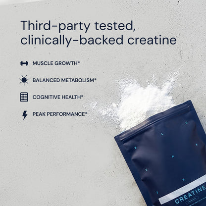 Blueprint Bryan Johnson Creatine Monohydrate Powder – Amino Acid Powder - Supplement Supports Muscle Growth, Recovery, Strength & Focus – Unflavored Creatine for Women & Men – 5g Dose – 100 Servings - dailyvitalstore