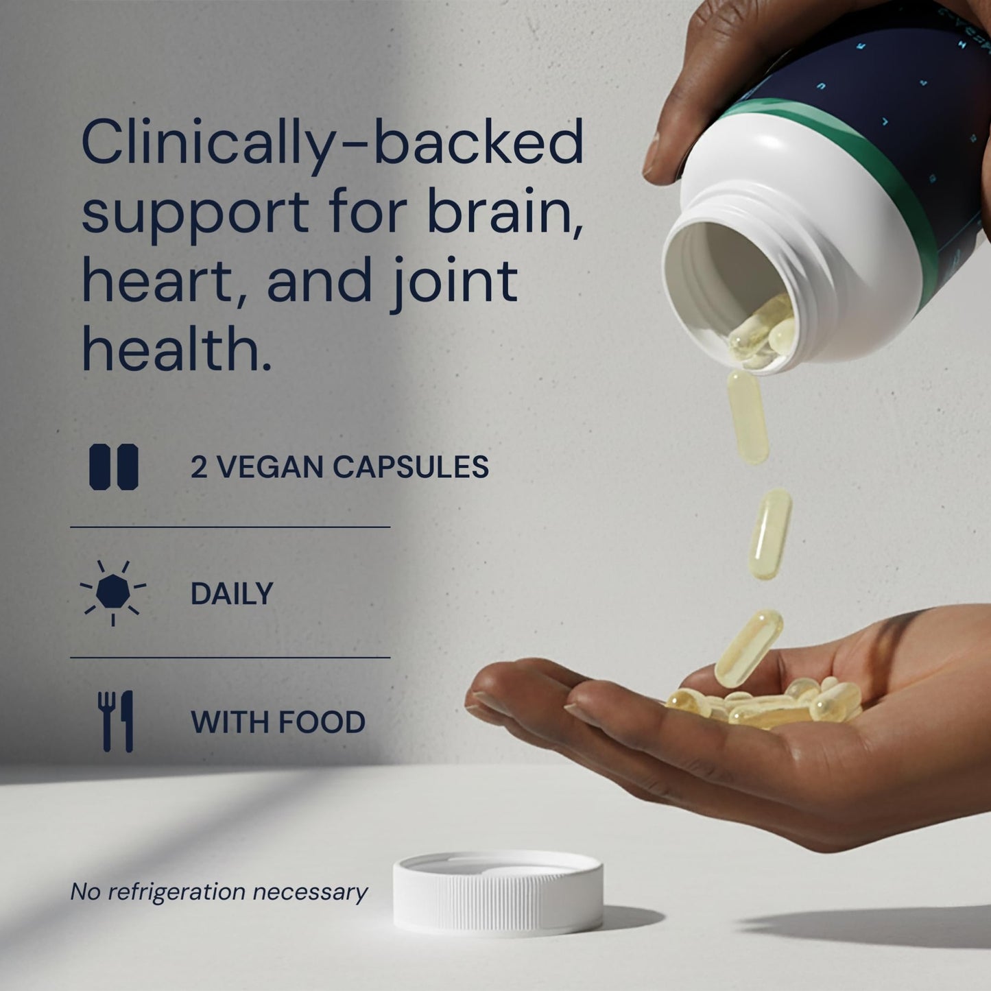 Blueprint Bryan Johnson Omega-3 - Vegan Algae Omega 3 Supplement with EPA/DHA - 800mg Plant-Based for Brain, Heart & Joint Support - High Absorption Triglyceride Form - 1:1 EPA/DHA - dailyvitalstore
