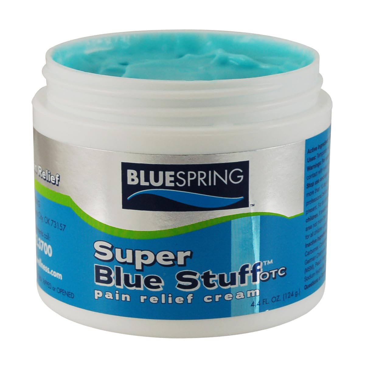 BLUESPRING Pain Relief Cream- Super Blue Stuff with Emu Oil, Arnica, Provides Maximum Arthritis Pain Relief- Anti Inflammatory Cream Goes Deep into the Skin- Great Muscle Rub and Relaxer Cream - 4 oz - dailyvitalstore
