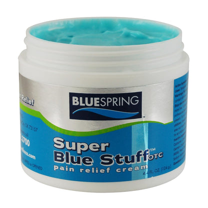 BLUESPRING Pain Relief Cream- Super Blue Stuff with Emu Oil, Arnica, Provides Maximum Arthritis Pain Relief- Anti Inflammatory Cream Goes Deep into the Skin- Great Muscle Rub and Relaxer Cream - 4 oz - dailyvitalstore
