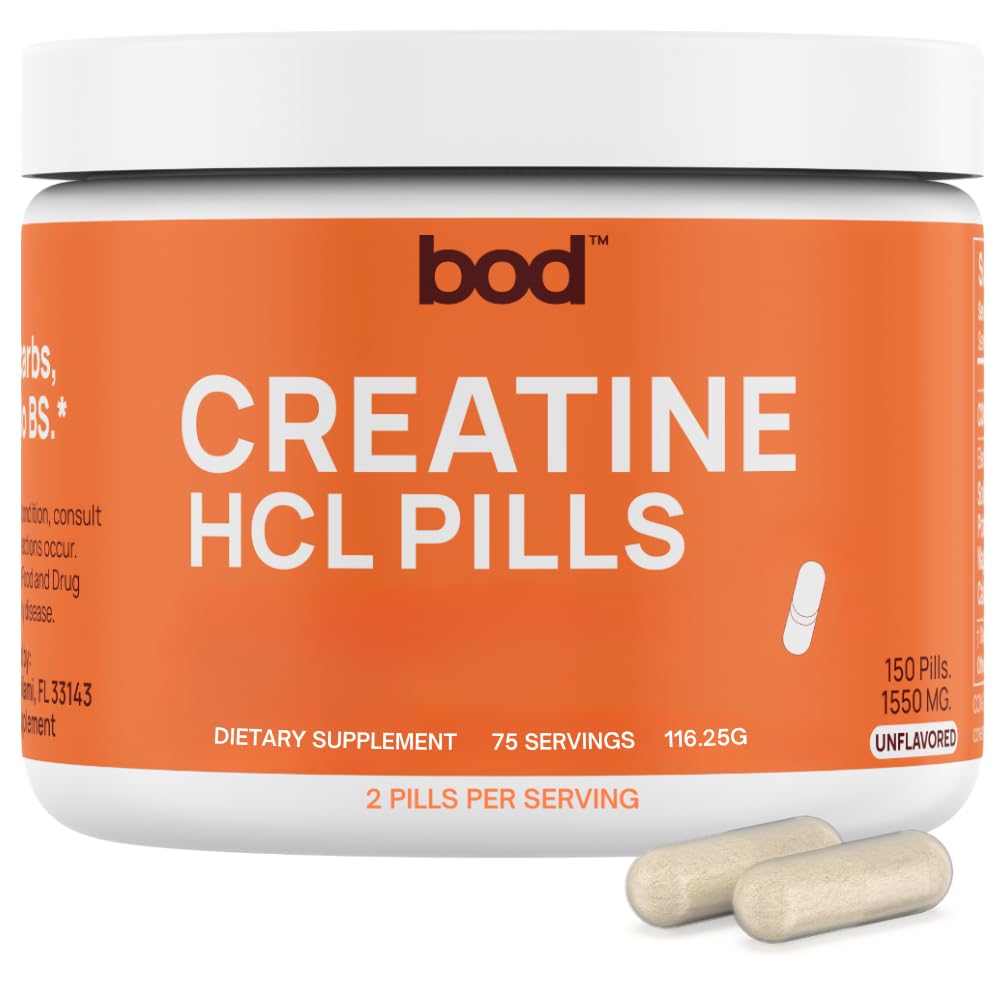 Bod Creatine HCL Capsules – 150 Pills | Creatine Hydrochloride Supplement for Men & Women | Easy-to-Swallow Alternative to Monohydrate Powder, Unflavored & Keto-Friendly - dailyvitalstore