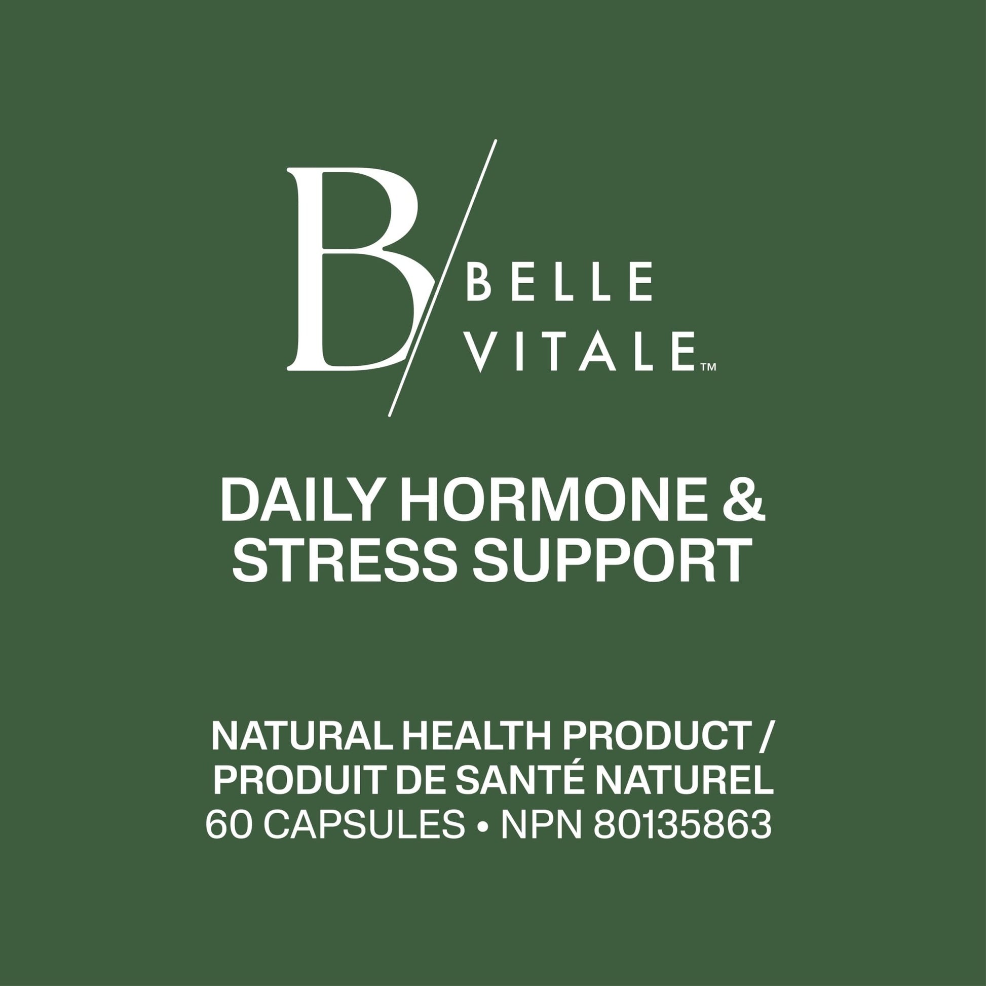 BODi Belle Vitale Daily Hormone & Stress Support - Ashwagandha & Rhodiola - Helps Combat Stress & Supports Healthy Cortisol Levels - Vitamin B12 Help Energy Metabolism & Immune Health - 60 Capsules - dailyvitalstore