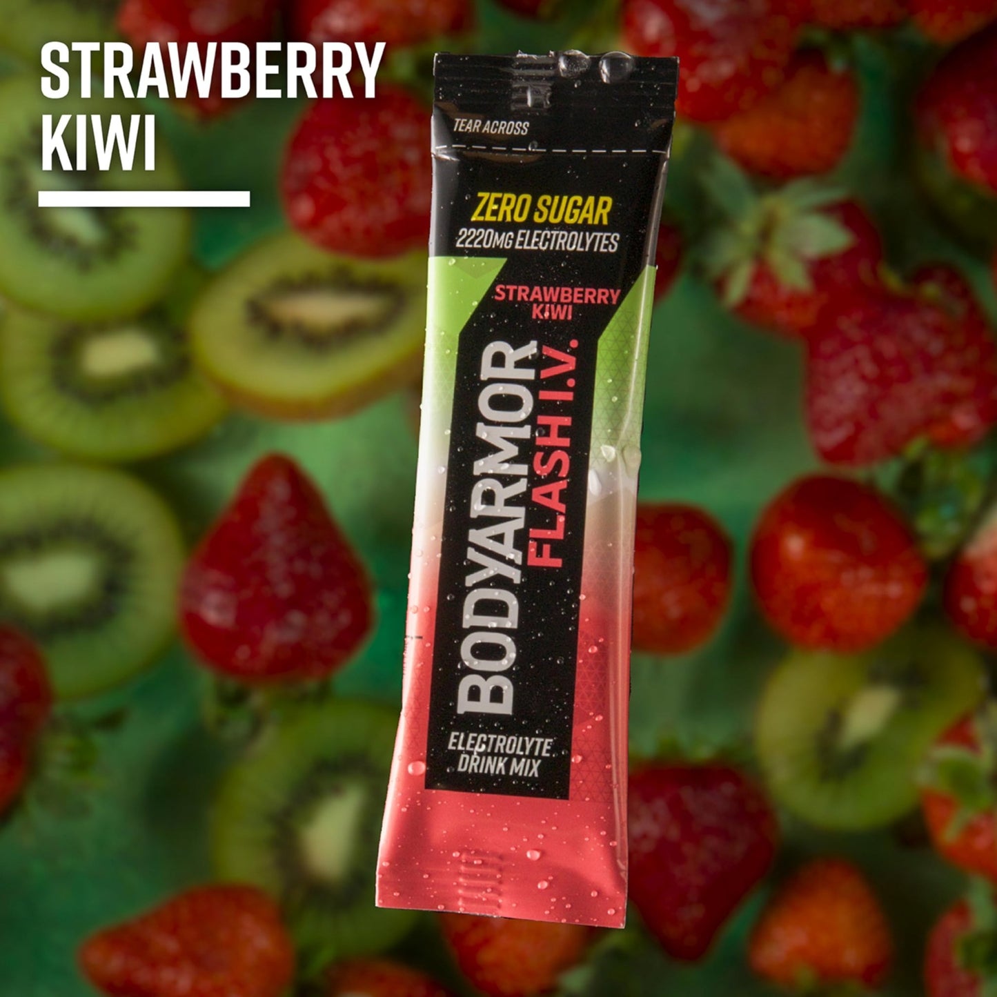 BODYARMOR Flash IV Electrolyte Packets, Strawberry Kiwi - Zero Sugar Drink Mix, Single Serve Packs, Coconut Water Powder (6 Count) - dailyvitalstore