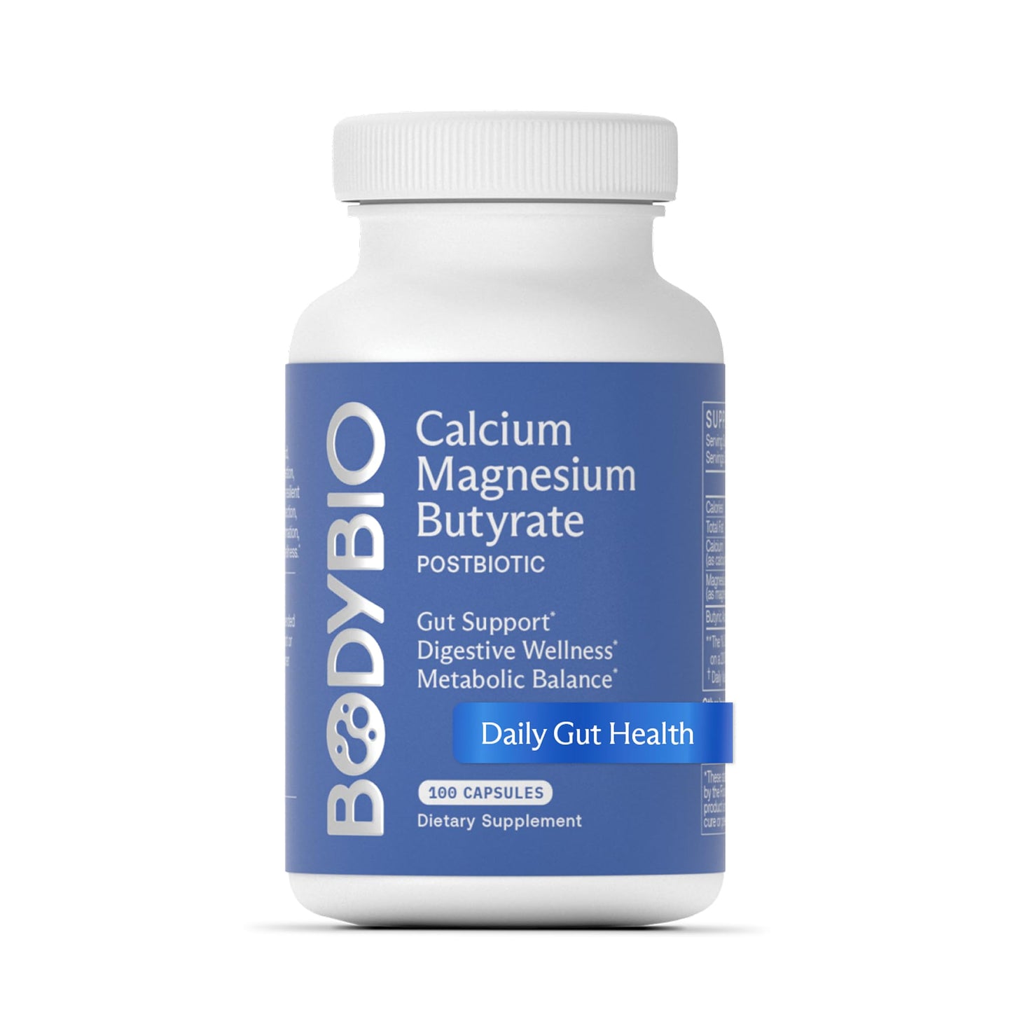 BodyBio Butyrate - Postbiotic for Gut Health, Digestive Support, Bloat, Gas & Constipation Relief, Leaky Gut Repair - Calcium, Magnesium - dailyvitalstore