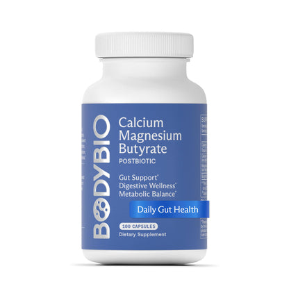 BodyBio Butyrate - Postbiotic for Gut Health, Digestive Support, Bloat, Gas & Constipation Relief, Leaky Gut Repair - Calcium, Magnesium - dailyvitalstore