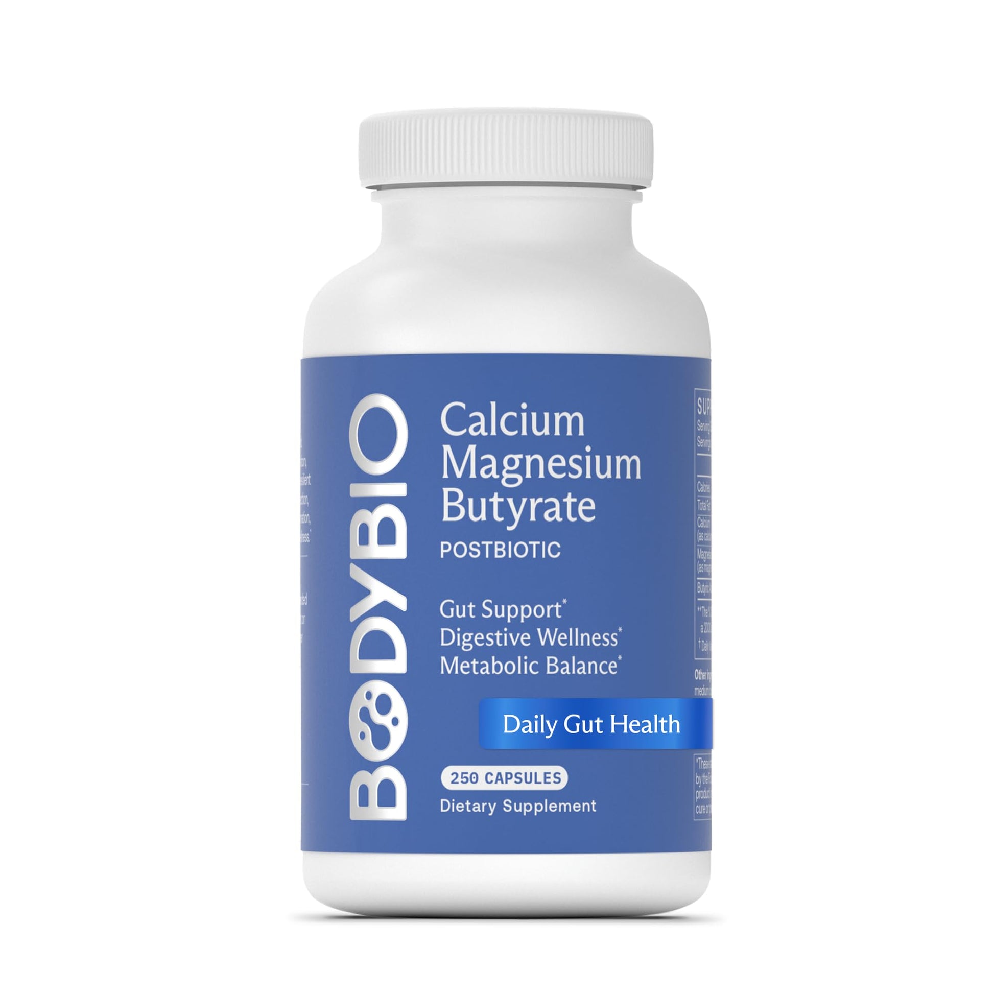 BodyBio Butyrate - Postbiotic for Gut Health, Digestive Support, Bloat, Gas & Constipation Relief, Leaky Gut Repair - Calcium, Magnesium - dailyvitalstore