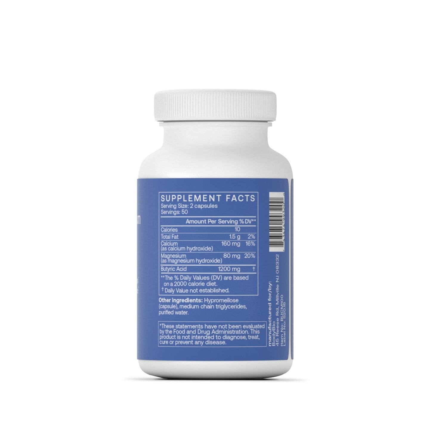 BodyBio Butyrate - Postbiotic for Gut Health, Digestive Support, Bloat, Gas & Constipation Relief, Leaky Gut Repair - Calcium, Magnesium - dailyvitalstore