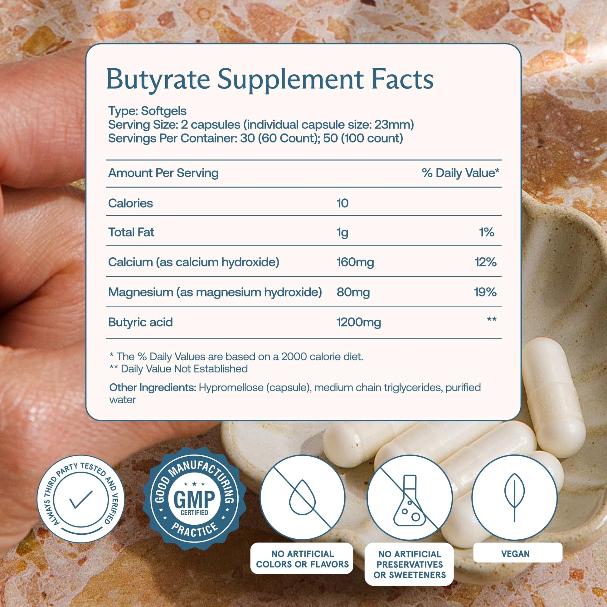 BodyBio Butyrate - Postbiotic for Gut Health, Digestive Support, Bloat, Gas & Constipation Relief, Leaky Gut Repair - Calcium, Magnesium - dailyvitalstore