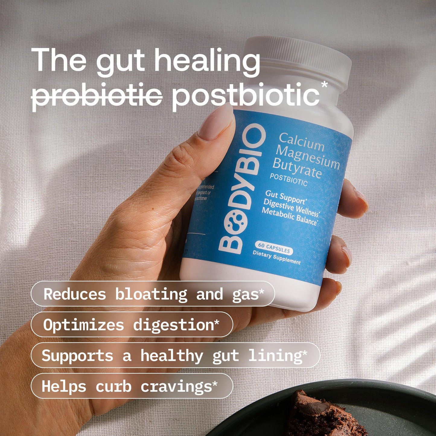 BodyBio Butyrate - Postbiotic for Gut Health, Digestive Support, Bloat, Gas & Constipation Relief, Leaky Gut Repair - Calcium, Magnesium - dailyvitalstore