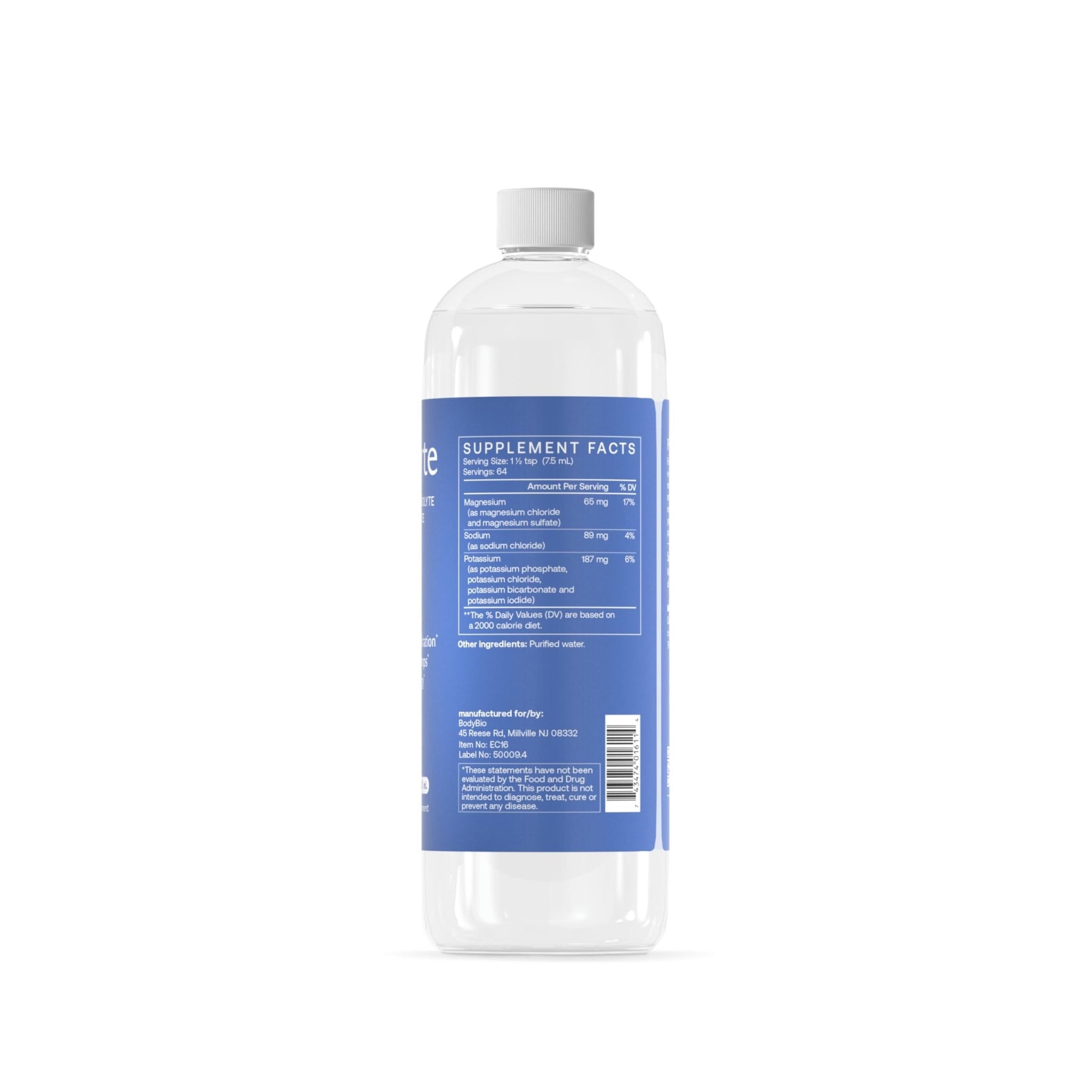BodyBio e-lyte - Liquid Electrolyte Concentrate for Clean Hydration, Energy & Cramp Relief - No Sugar, No Artificial Flavors, No Fillers, Keto Friendly - dailyvitalstore