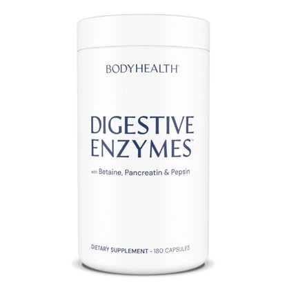 BodyHealth Digestive Enzymes Full Spectrum Digestive Support (180 caps), Betaine, Pepsin, Pancreatin BPP Loaded with Enzymes and Probiotics, Relief for Stomach Bloating, Heartburn, Gas, Constipation - dailyvitalstore