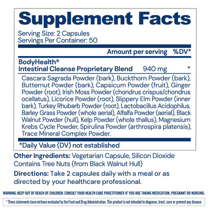 BodyHealth Intestinal Cleanse - Eliminate, Colon Cleanser Detox, Gentle Laxative Pills and Bowel Flush Constipation Relief for Adults, Body Cleanse for Colon Health - dailyvitalstore