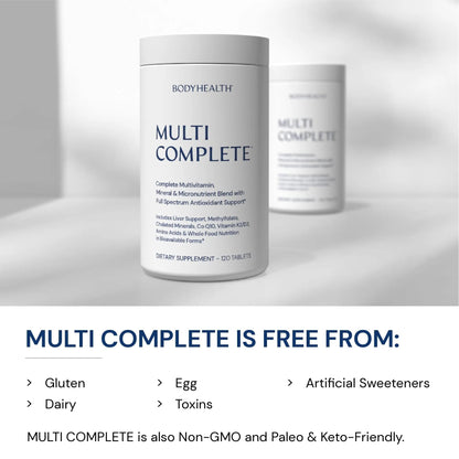 BodyHealth Multi Complete (120 Ct) Daily Multivitamin for Men and Women with Whole Foods, Minerals, Antioxidants - dailyvitalstore
