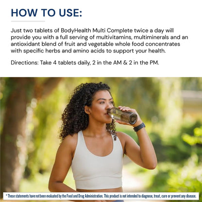 BodyHealth Multi Complete (120 Ct) Daily Multivitamin for Men and Women with Whole Foods, Minerals, Antioxidants - dailyvitalstore