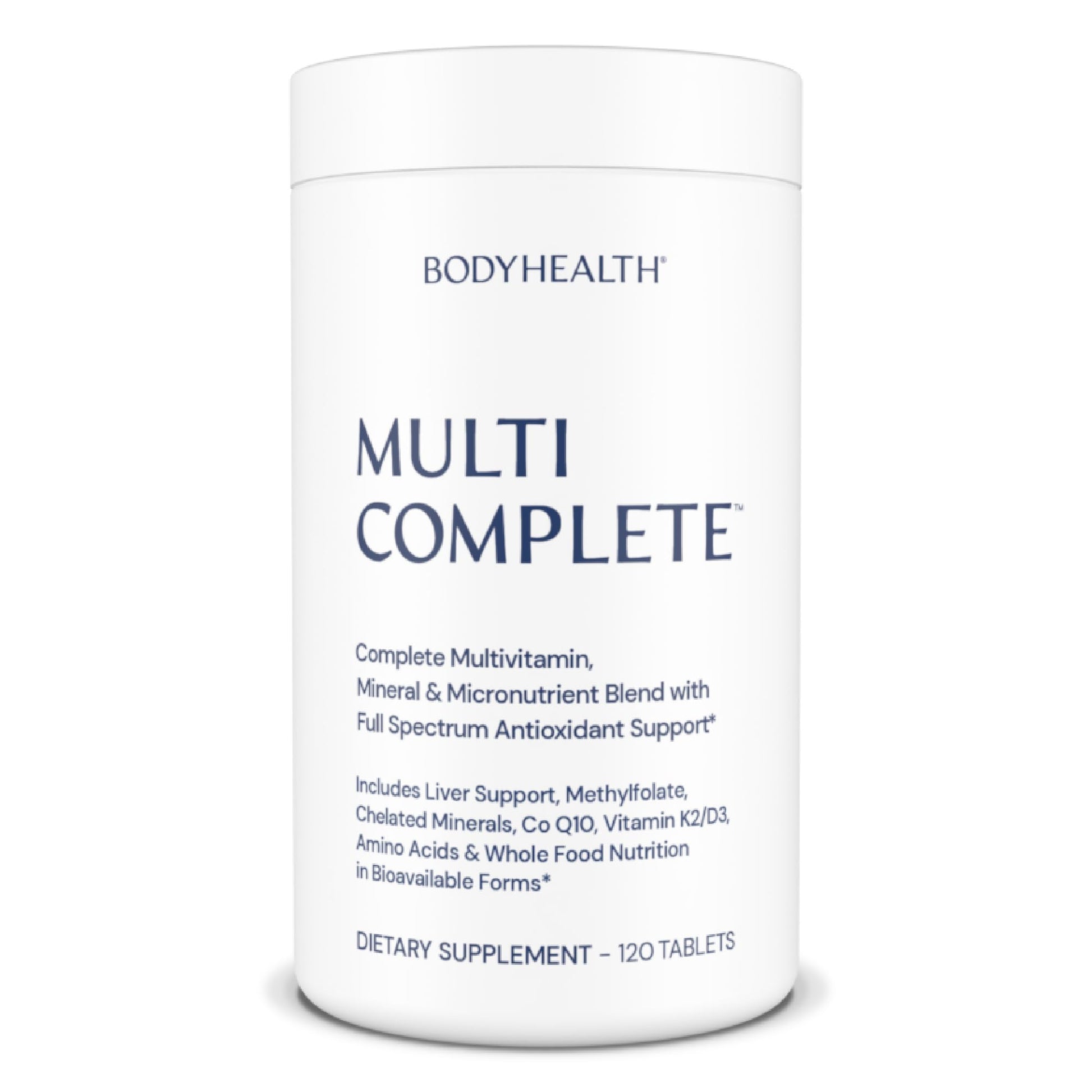 BodyHealth Multi Complete (120 Ct) Daily Multivitamin for Men and Women with Whole Foods, Minerals, Antioxidants, Organic Green Food Concentrates, and Liver Detox Extracts, Non GMO - dailyvitalstore