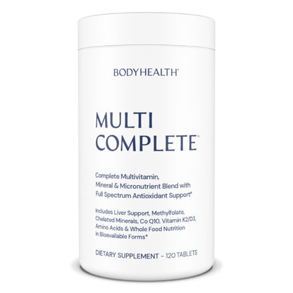 BodyHealth Multi Complete (120 Ct) Daily Multivitamin for Men and Women with Whole Foods, Minerals, Antioxidants, Organic Green Food Concentrates, and Liver Detox Extracts, Non GMO - dailyvitalstore