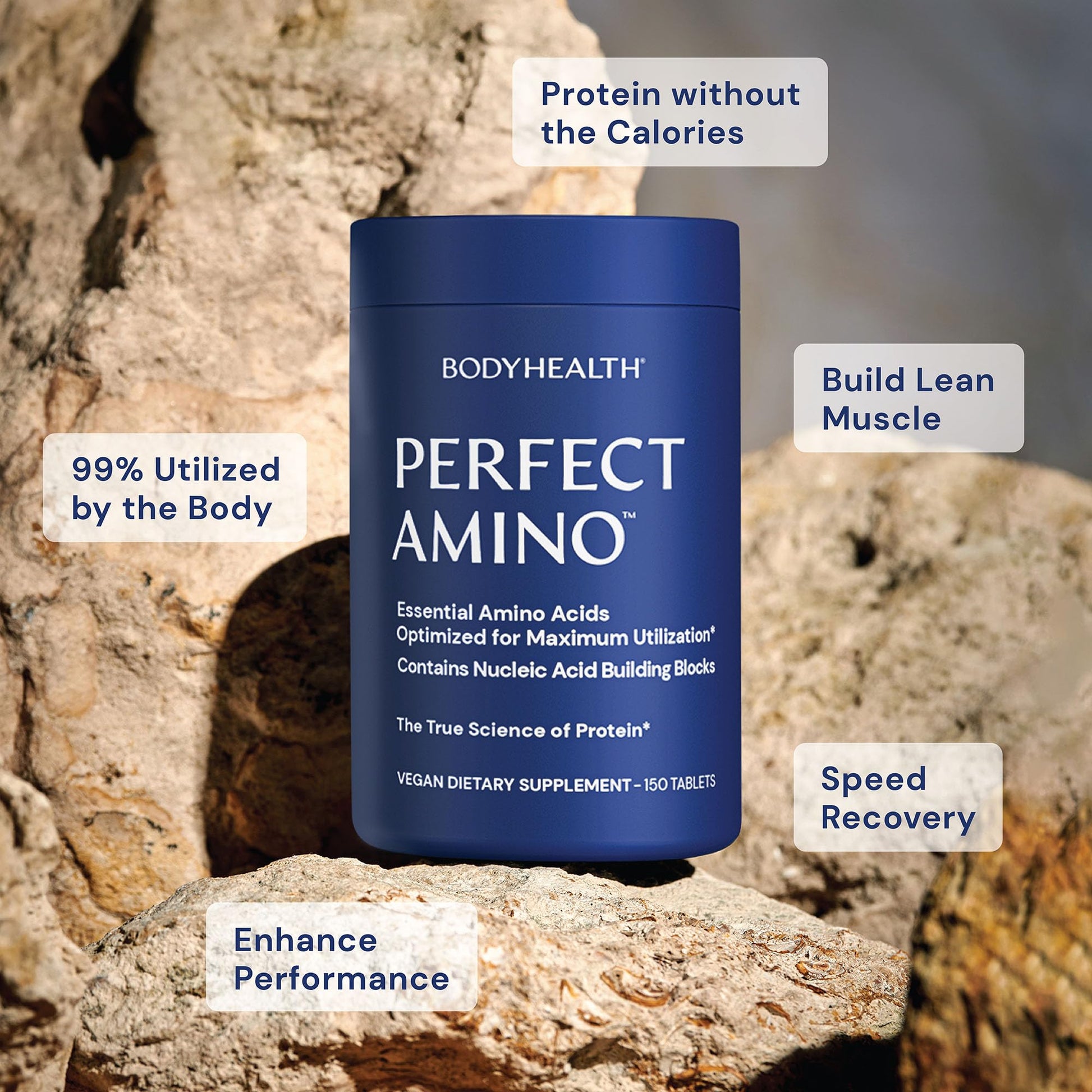 BodyHealth PerfectAmino, Essential Amino Acid with BCAAs + Lysine, Phenylalanine, Threonine, Methionine, Tryptophan, Supplement for Muscle Mass Production, - dailyvitalstore