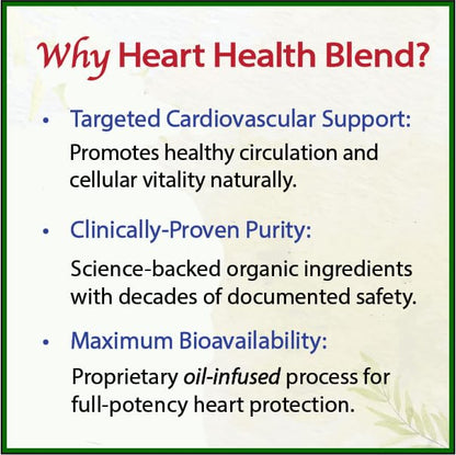 Bodymune Heart Health Blend Cholesterol Support – Organic Cardiovascular & Circulation Supplement – with Green Tea, Pomegranate & Black Seed Oil – 66 Capsules – USDA Organic, Vegan - dailyvitalstore