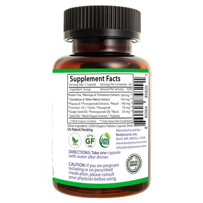 Bodymune Heart Health Blend Cholesterol Support – Organic Cardiovascular & Circulation Supplement – with Green Tea, Pomegranate & Black Seed Oil – 66 Capsules – USDA Organic, Vegan - dailyvitalstore