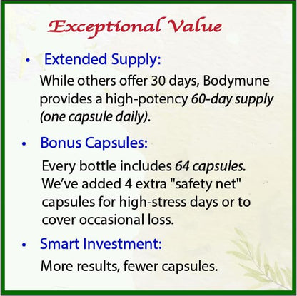 Bodymune Heart Health Blend Cholesterol Support – Organic Cardiovascular & Circulation Supplement – with Green Tea, Pomegranate & Black Seed Oil – 66 Capsules – USDA Organic, Vegan - dailyvitalstore