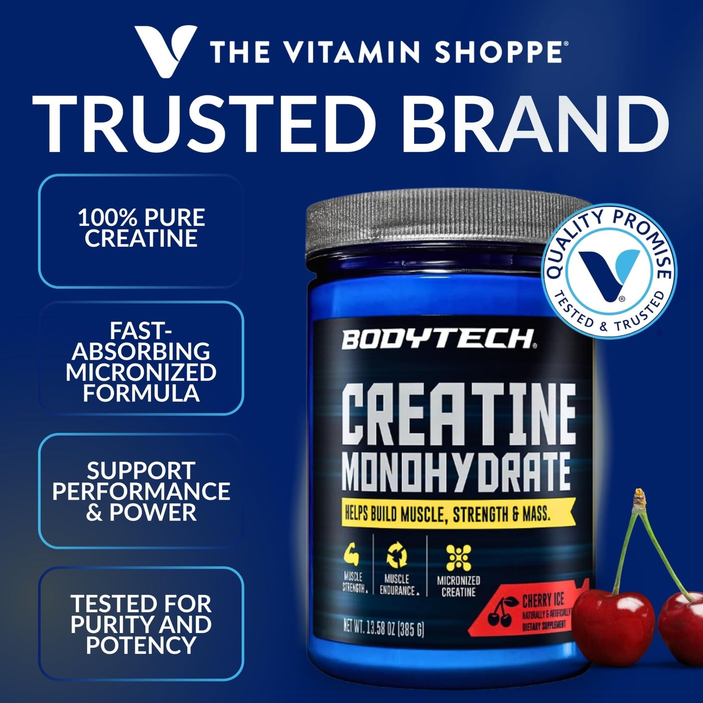 BodyTech 100% Pure Creatine Monohydrate Powder - Micronized for Maximum Absorption - Supports Muscle Strength & Power Output - dailyvitalstore