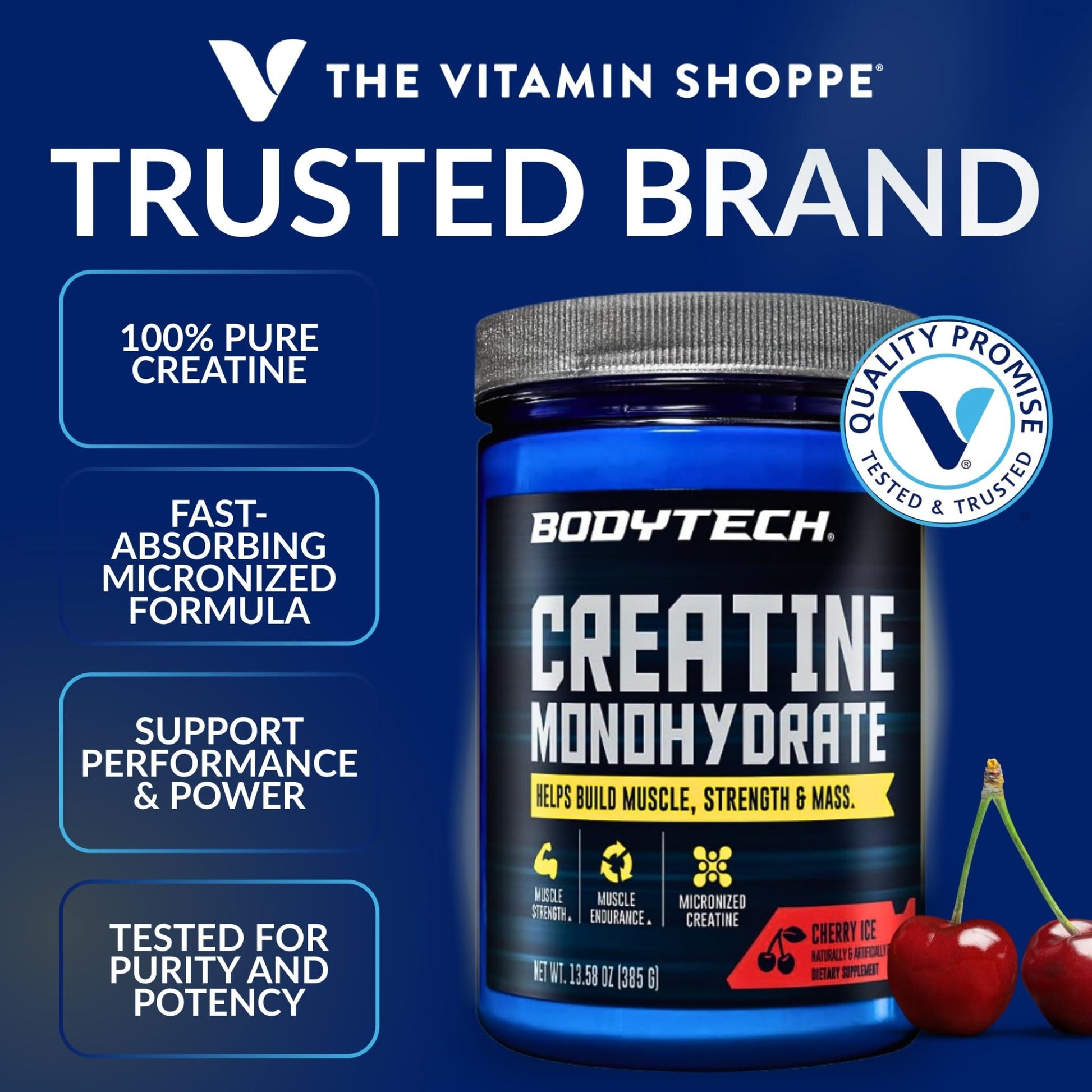 BodyTech 100% Pure Creatine Monohydrate Powder - Micronized for Maximum Absorption - Supports Muscle Strength & Power Output - dailyvitalstore