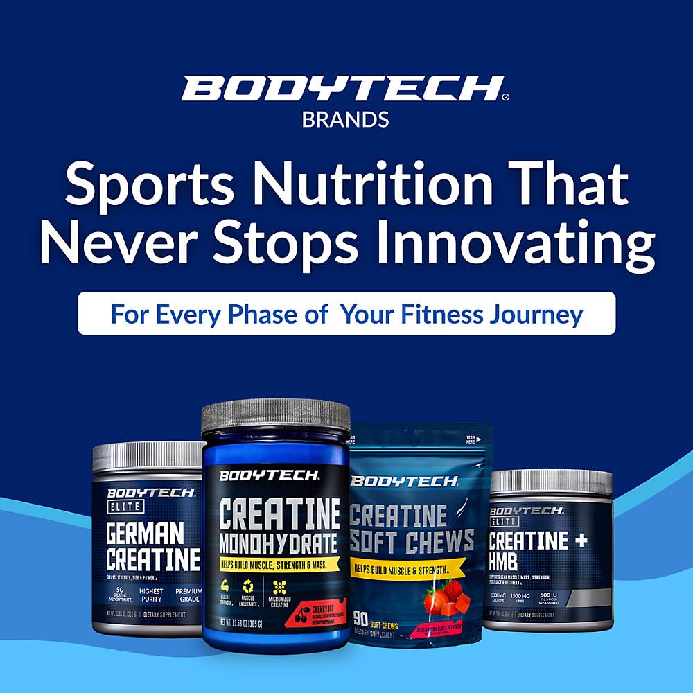 BodyTech 100% Pure Creatine Monohydrate Powder - Micronized for Maximum Absorption - Supports Muscle Strength & Power Output - dailyvitalstore
