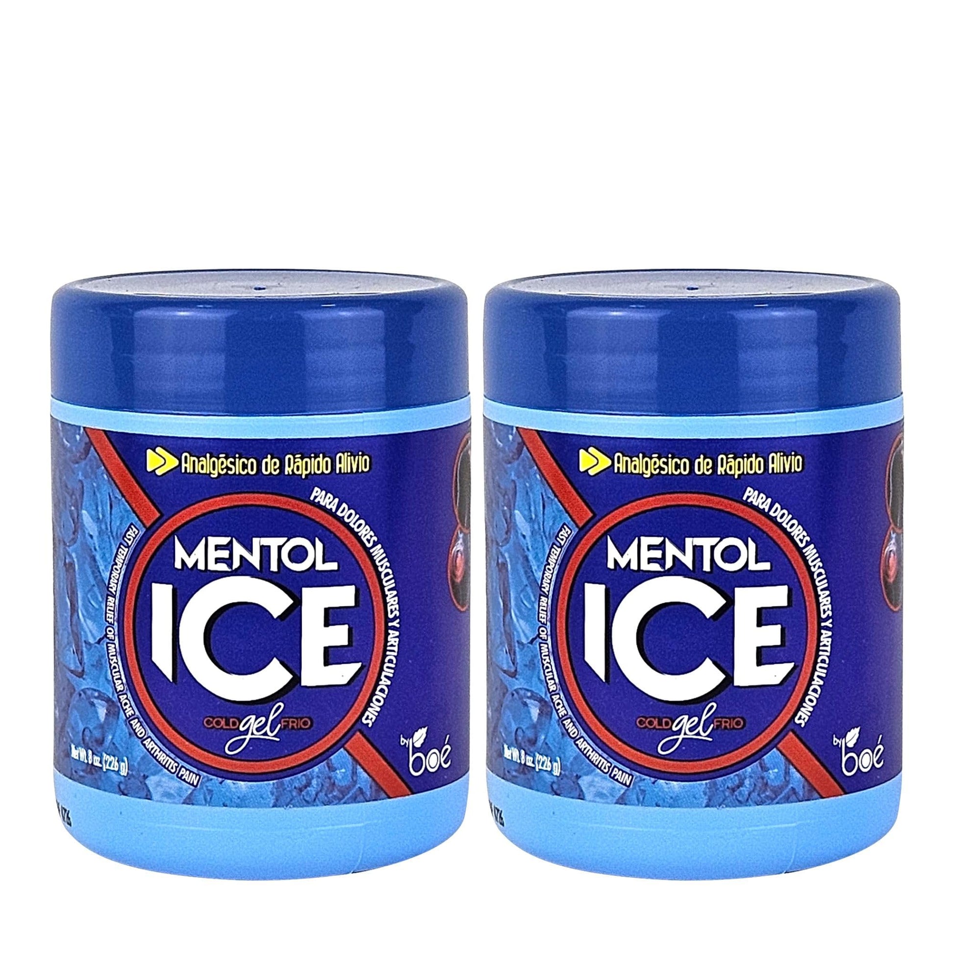 BOÉ COSMETICS Mentol Ice Cold Gel 8 oz (2 Pack) Pain Relief Gel for Muscles & Joints – Fast-Acting Analgesic for Arthritis, Back Pain, Cramps, Sprains & Headaches – Non-Greasy & Quick Absorption - dailyvitalstore