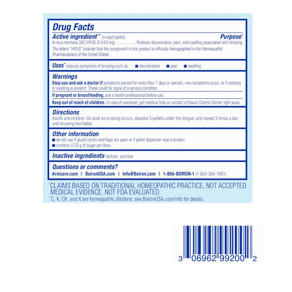 Boiron Arnica Bruise - Arnica Montana 30c for Relief of Pain, Swelling, and Discoloration from Bruises - 3 Count (240 Pellets) - dailyvitalstore