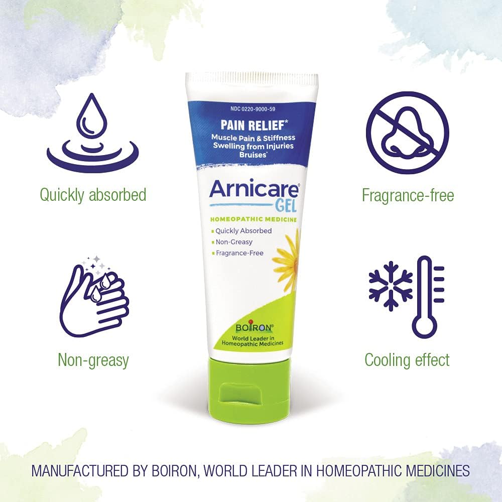 Boiron Arnicare 4.2oz Gel (Pack of 2) - Soothing Relief - Muscle & Joint Pain, Bruises, Swelling - Fragrance-Free - dailyvitalstore