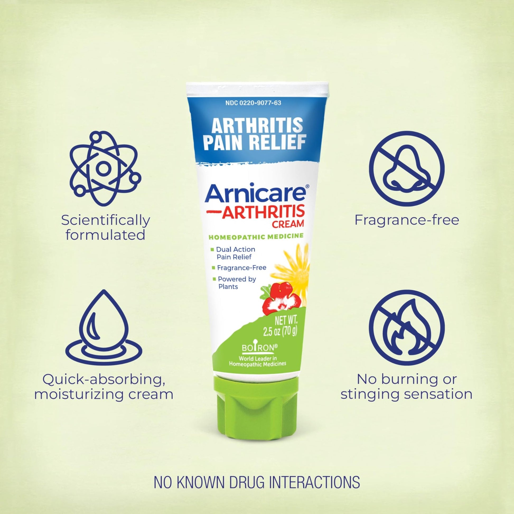 Boiron Arnicare Arthritis Cream for Pain Relief of Knees, Hands, Wrists, Elbows, Joints & Muscles – Quickly Absorbed & Fragrance-Free – 2.5 oz - dailyvitalstore