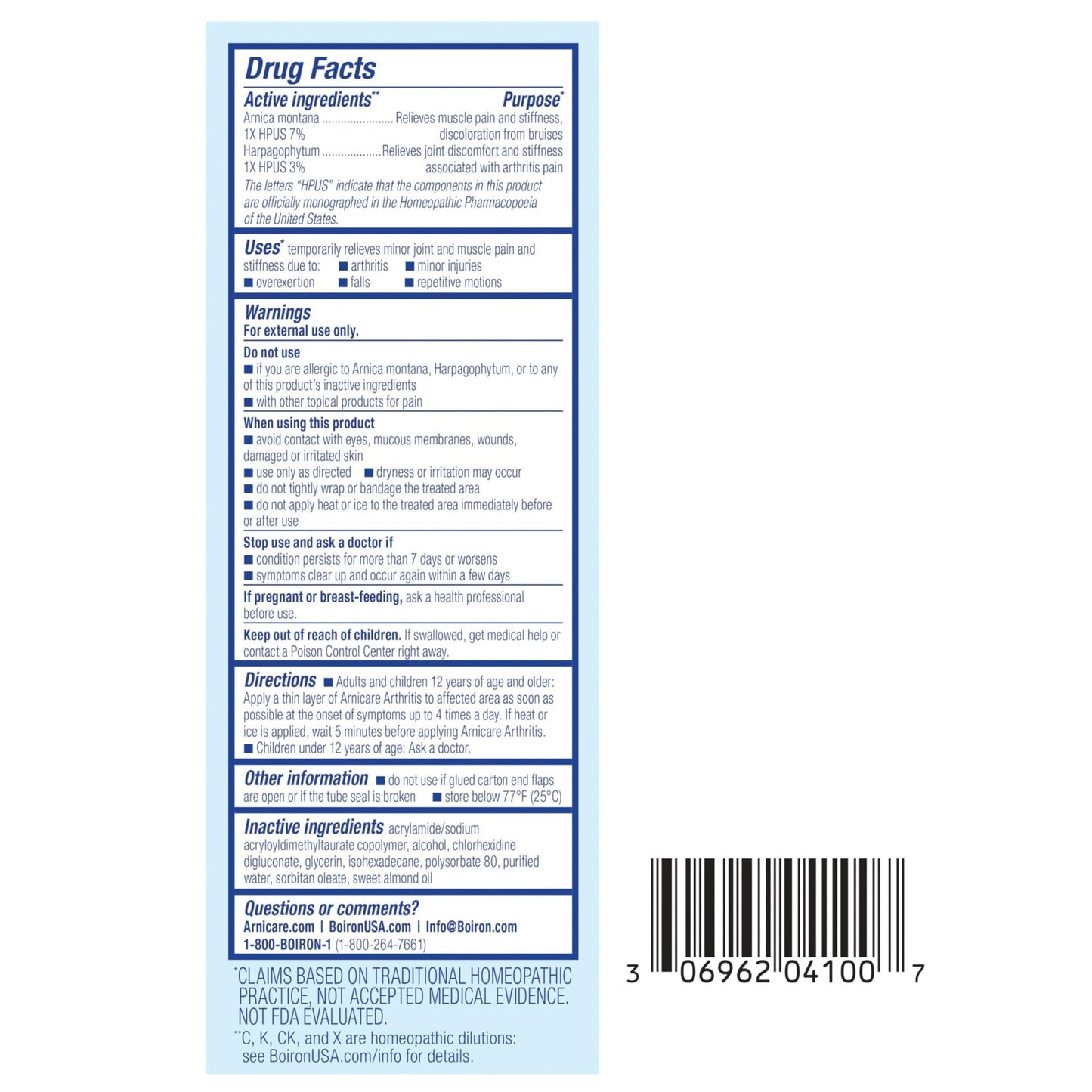Boiron Arnicare Arthritis Cream for Pain Relief of Knees, Hands, Wrists, Elbows, Joints & Muscles – Quickly Absorbed & Fragrance-Free – 5 oz (2 Pack of 2.5 oz) - dailyvitalstore