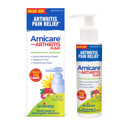 Boiron Arnicare Arthritis Cream Pump for Pain Relief of Knees, Hands, Wrists, Elbows, Joints & Muscles – Quickly Absorbed & Fragrance-Free – 4.2 oz - dailyvitalstore